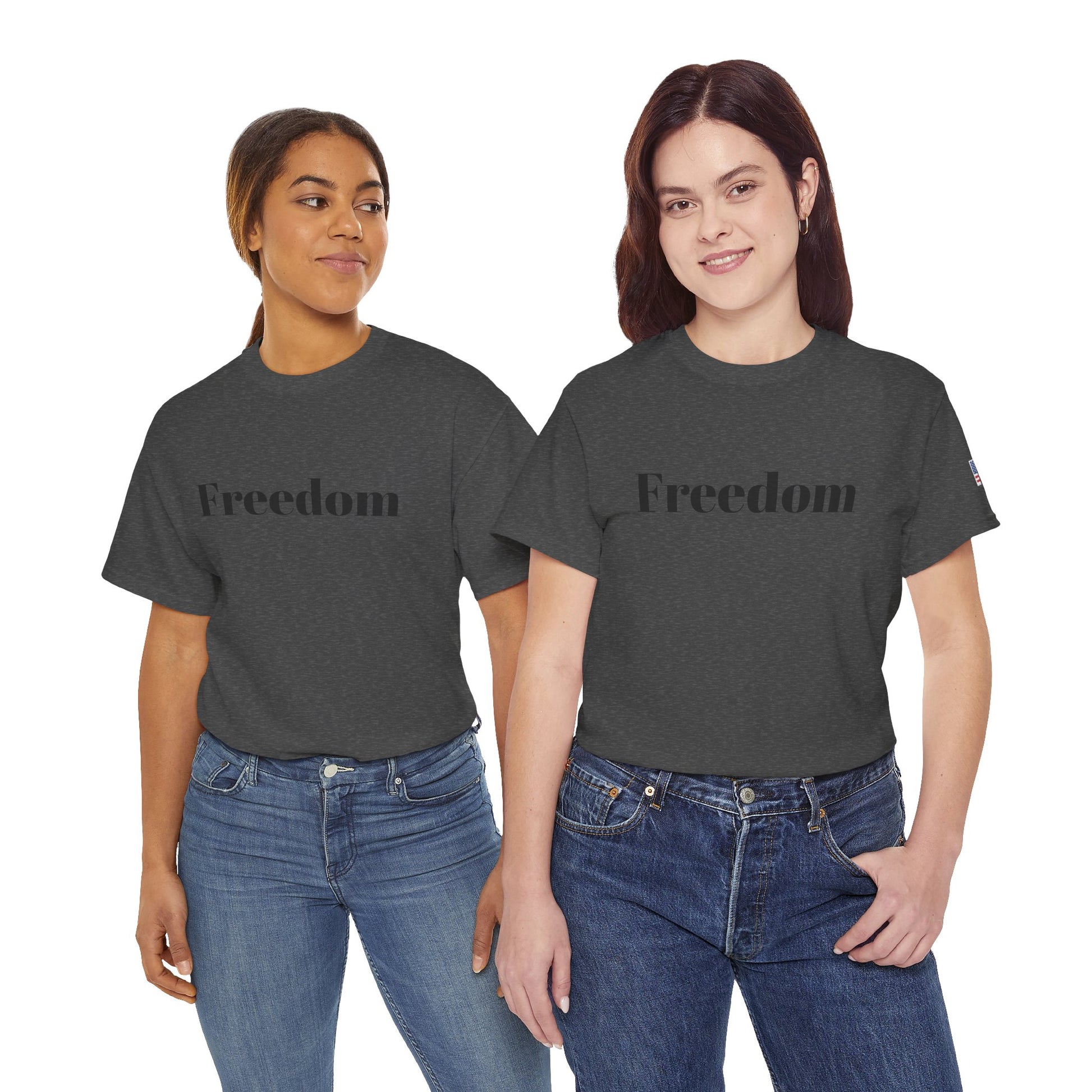 Freedom script tee | T-Shirt, American flag sleeve - TRV