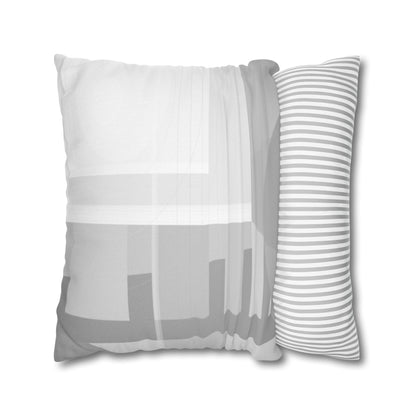 Abstract Geometric Grid Spun Polyester Pillowcase