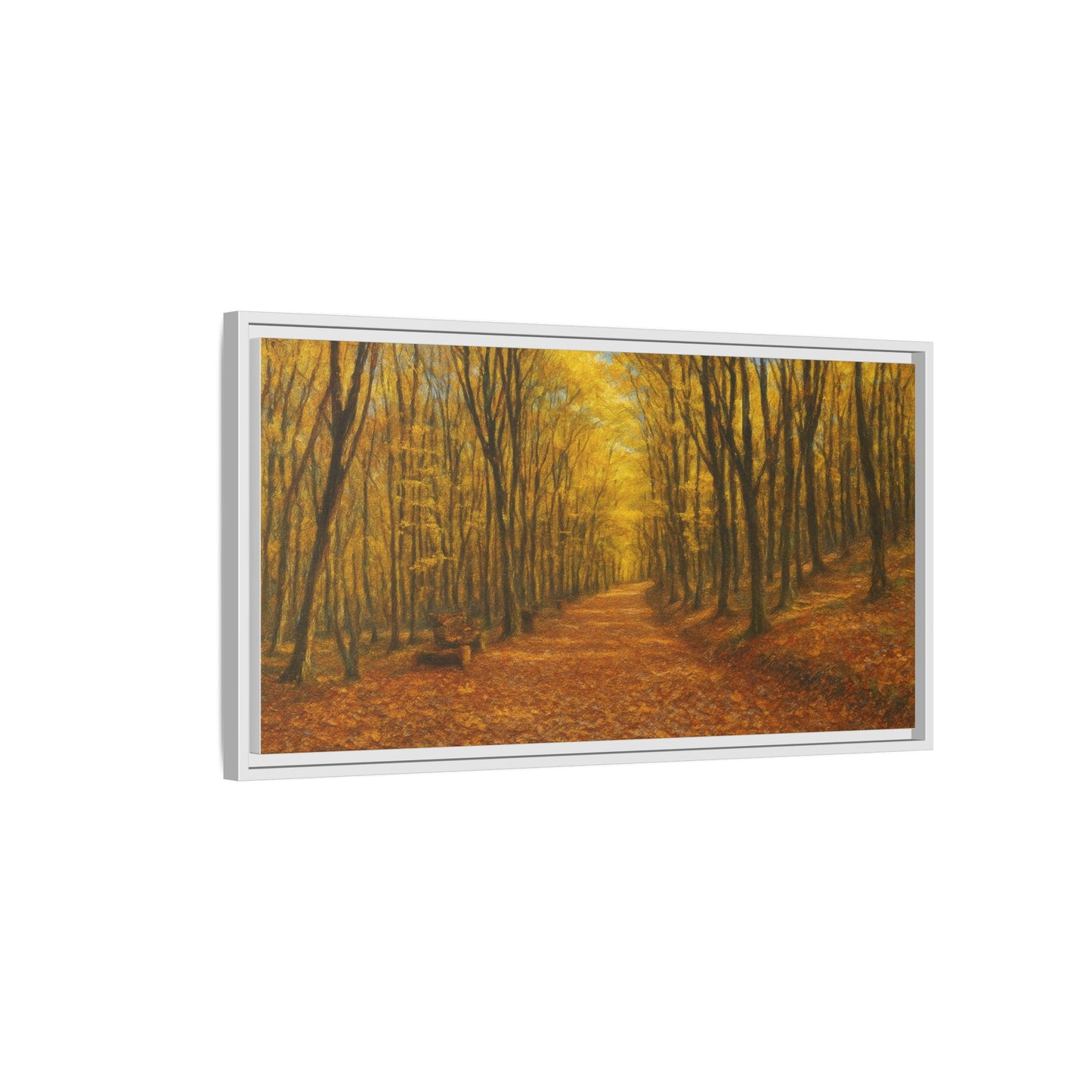 Autumn Forest Framed Canvas Art, Cozy Wall Decor, Nature Inspired Gift, Fall Home Accent, Perfect for Thanksgiving - TRV