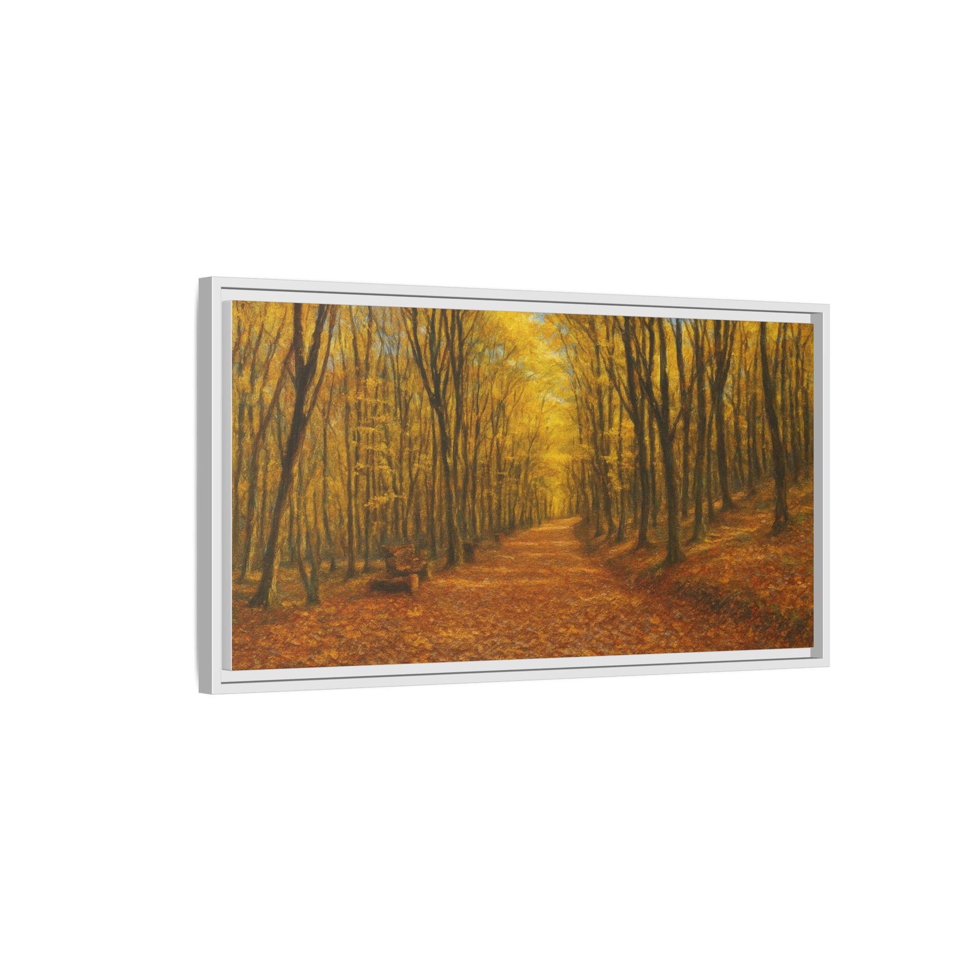 Autumn Forest Framed Canvas Art, Cozy Wall Decor, Nature Inspired Gift, Fall Home Accent, Perfect for Thanksgiving - TRV