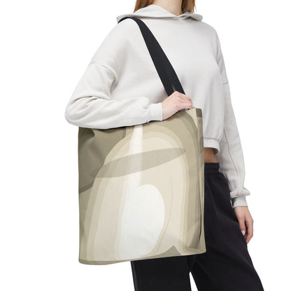 Neutral Abstract Light Beam Tote Bag | Minimalist Geometric Pattern