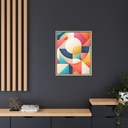 Colorful Geometric Abstract Art Matte Canvas Framed