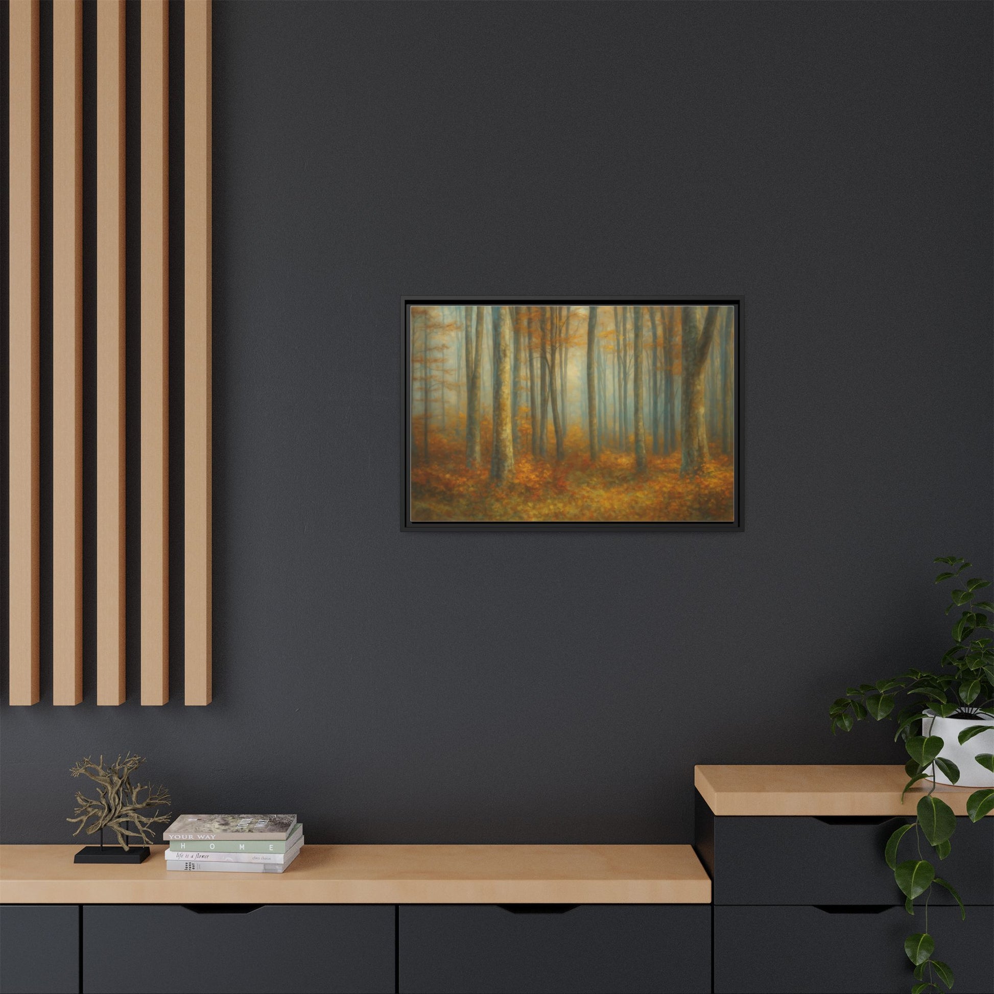Autumn Forest Canvas Art, Framed Wall Decor, Rustic Home Decor, Nature Artwork, Gift for Nature Lovers - TRV