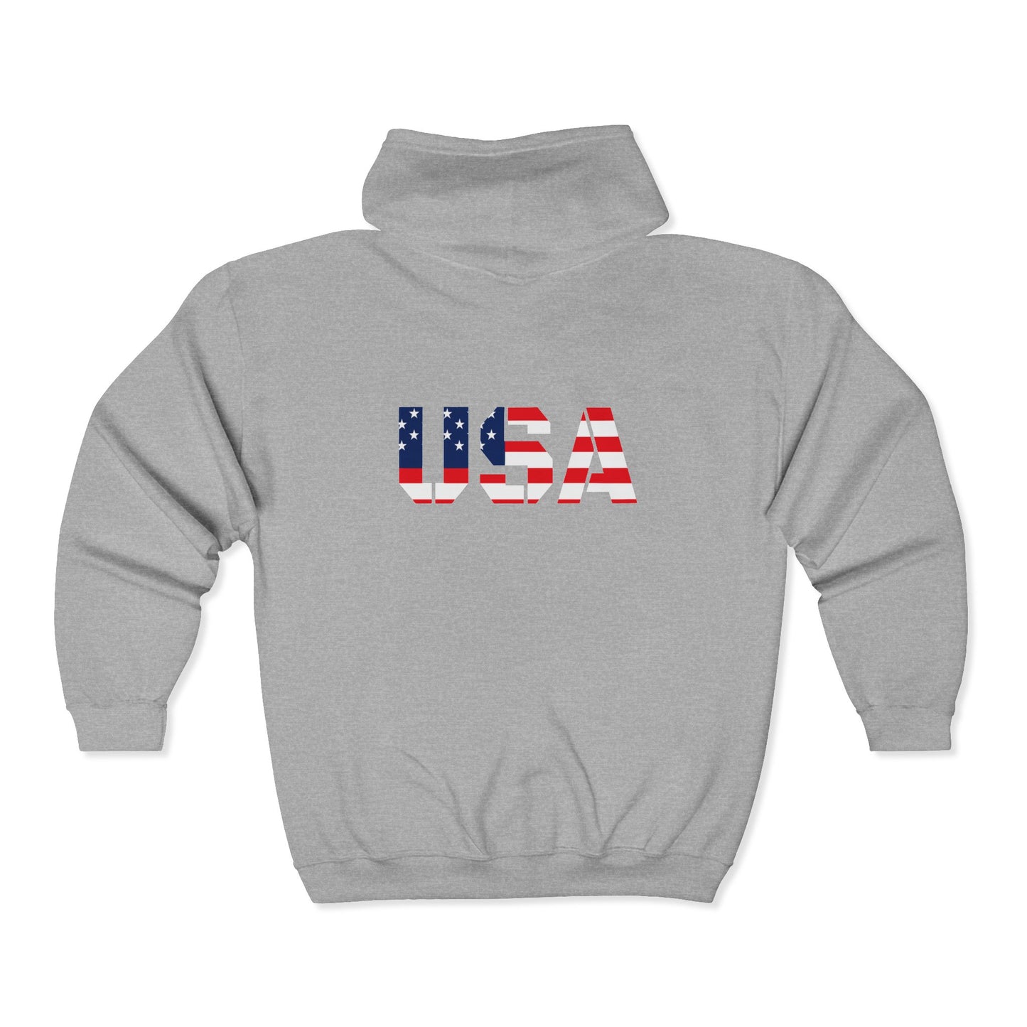 USA Flag Full‑Zip Hoodie — American Patriotic Zip-Up Sweatshirt
