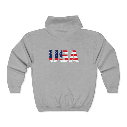 USA Flag Full‑Zip Hoodie — American Patriotic Zip-Up Sweatshirt