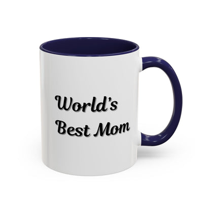 World's Best Mom Accent Coffee Mug - 11oz & 15oz - Perfect Gift for Mother's Day