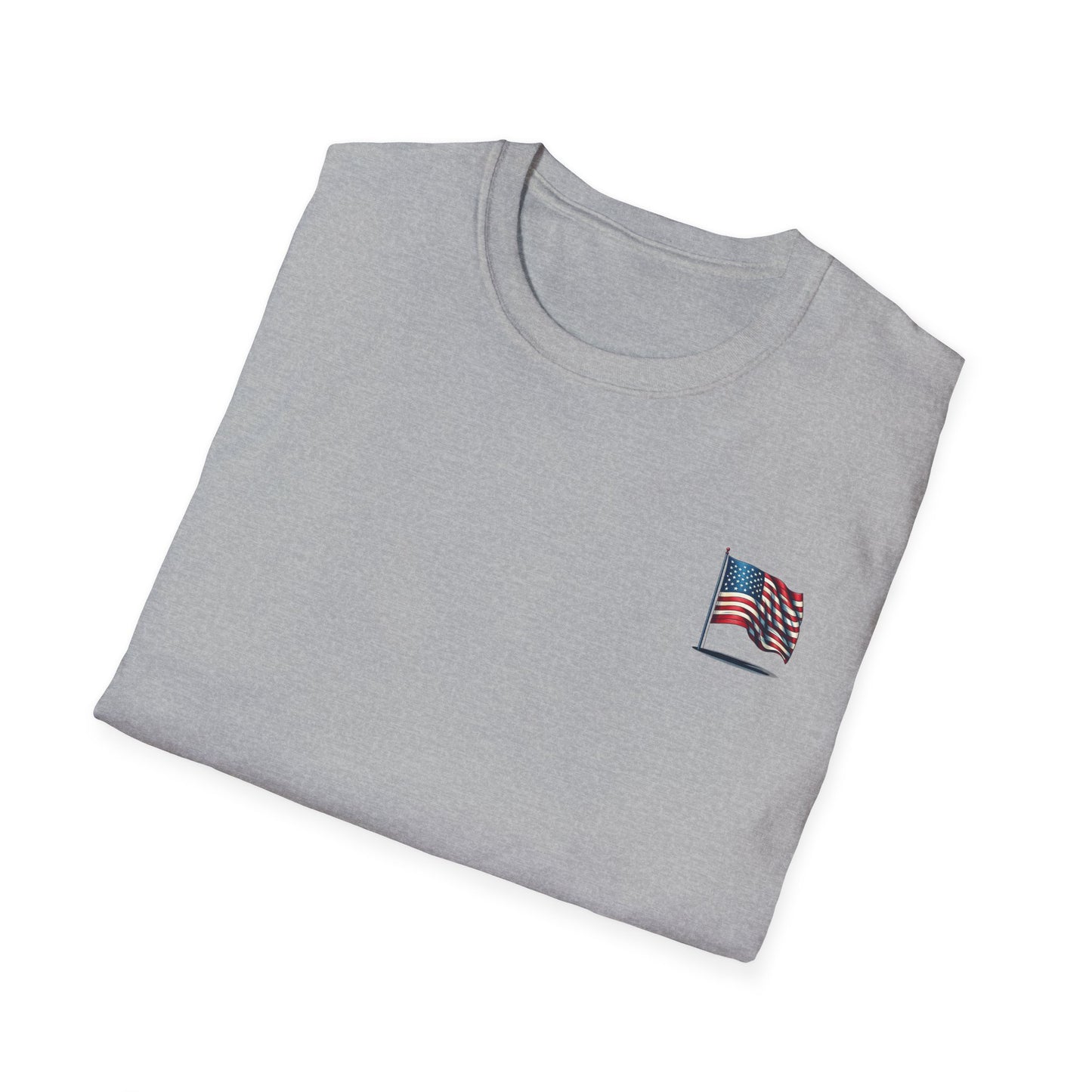 Patriotic Unisex Softstyle T-Shirt, American Flag Tee, USA Pride Shirt, Perfect for Independence Day, Casual Wear - TRV