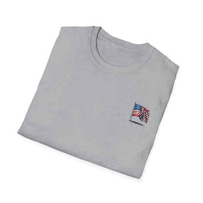 Patriotic Unisex Softstyle T-Shirt, American Flag Tee, USA Pride Shirt, Perfect for Independence Day, Casual Wear - TRV