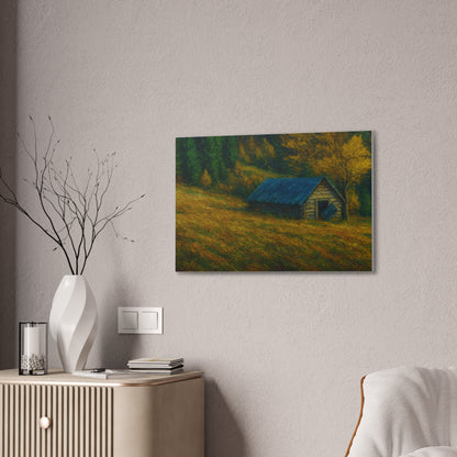 Rustic Canvas Wall Art, Nature Landscape Painting, Autumn Decor, Farmhouse Wall Art, Cozy Home Decoration - TRV