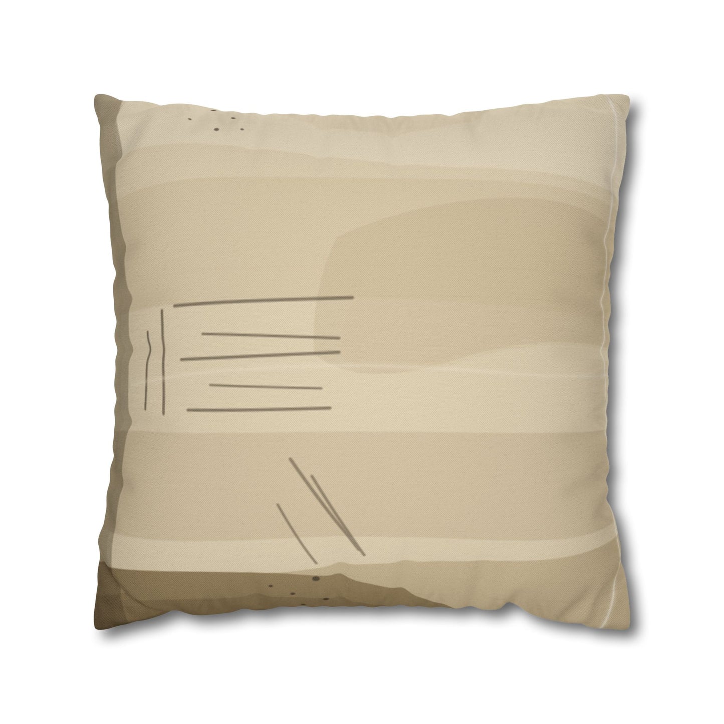 Neutral Abstract Brushstroke Pillowcase | Square Decorative Pillowcase - TRV