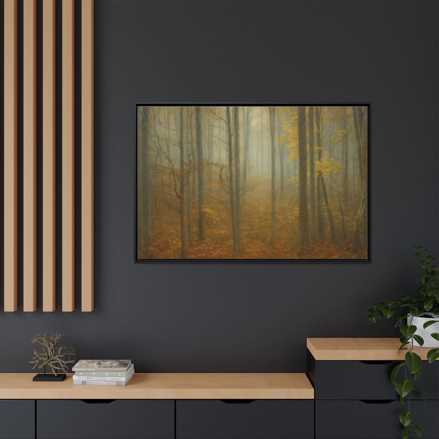 Framed Matte Canvas Art | Serenity in the Forest | Nature Wall Decor, Home Gallery, Cozy Living Room, Gift for Nature Lovers - TRV