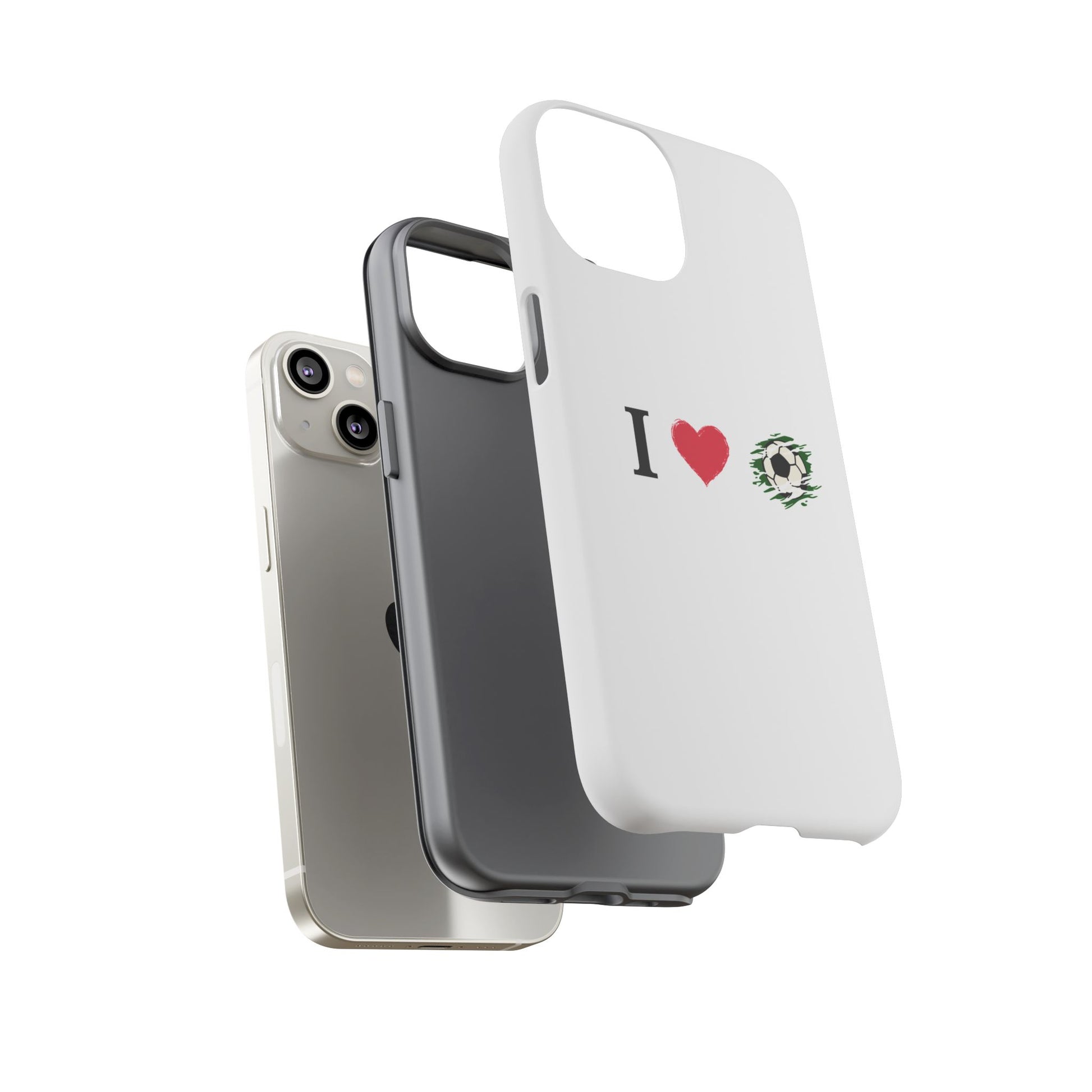 Soccer Phone Case, I Love Soccer, Tough Case Cover, Sporty Phone Accessories, Gift for Soccer Lovers, Unique Soccer Design - TRV