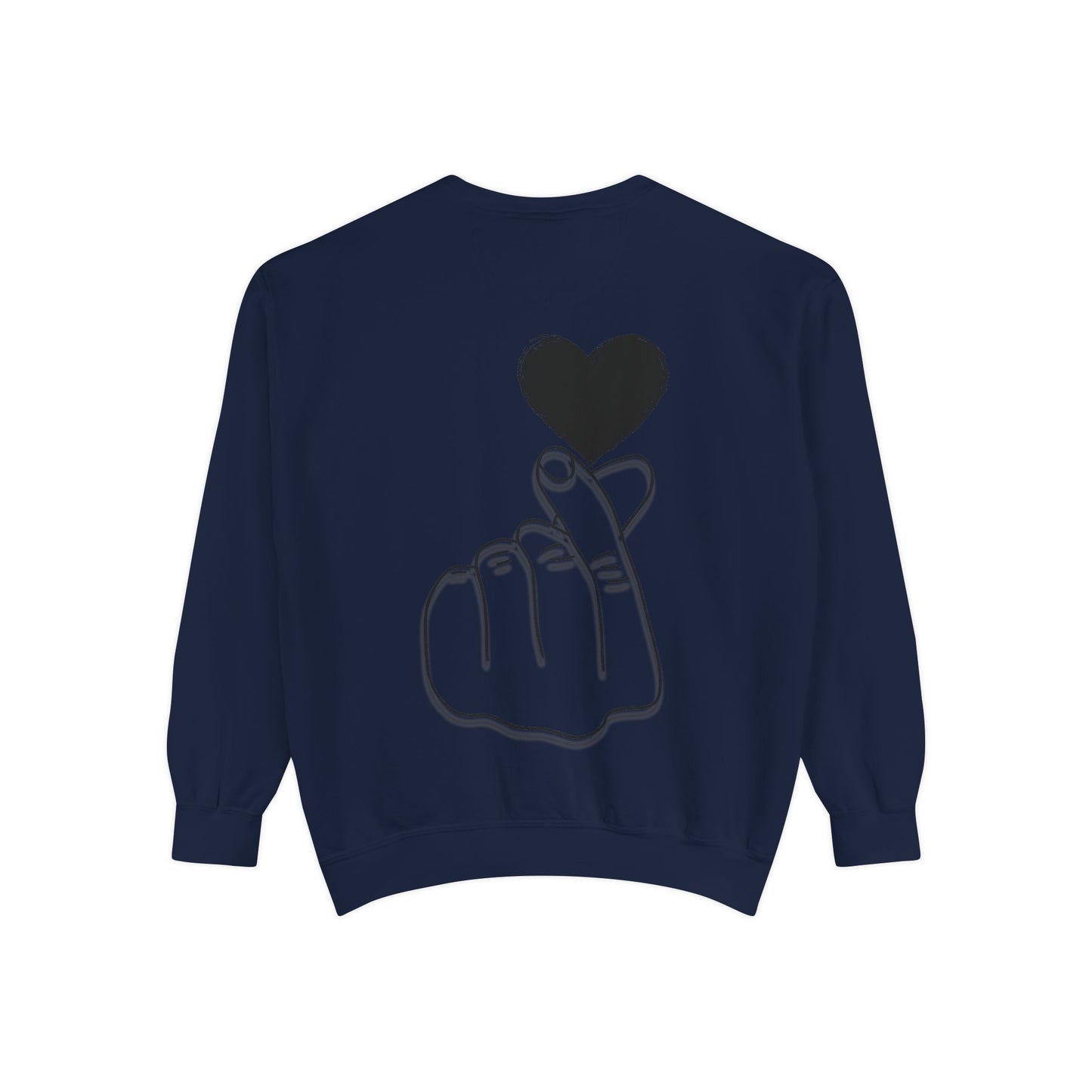 Unisex Garment-Dyed Sweatshirt with Heart Design - Cozy & Stylish
