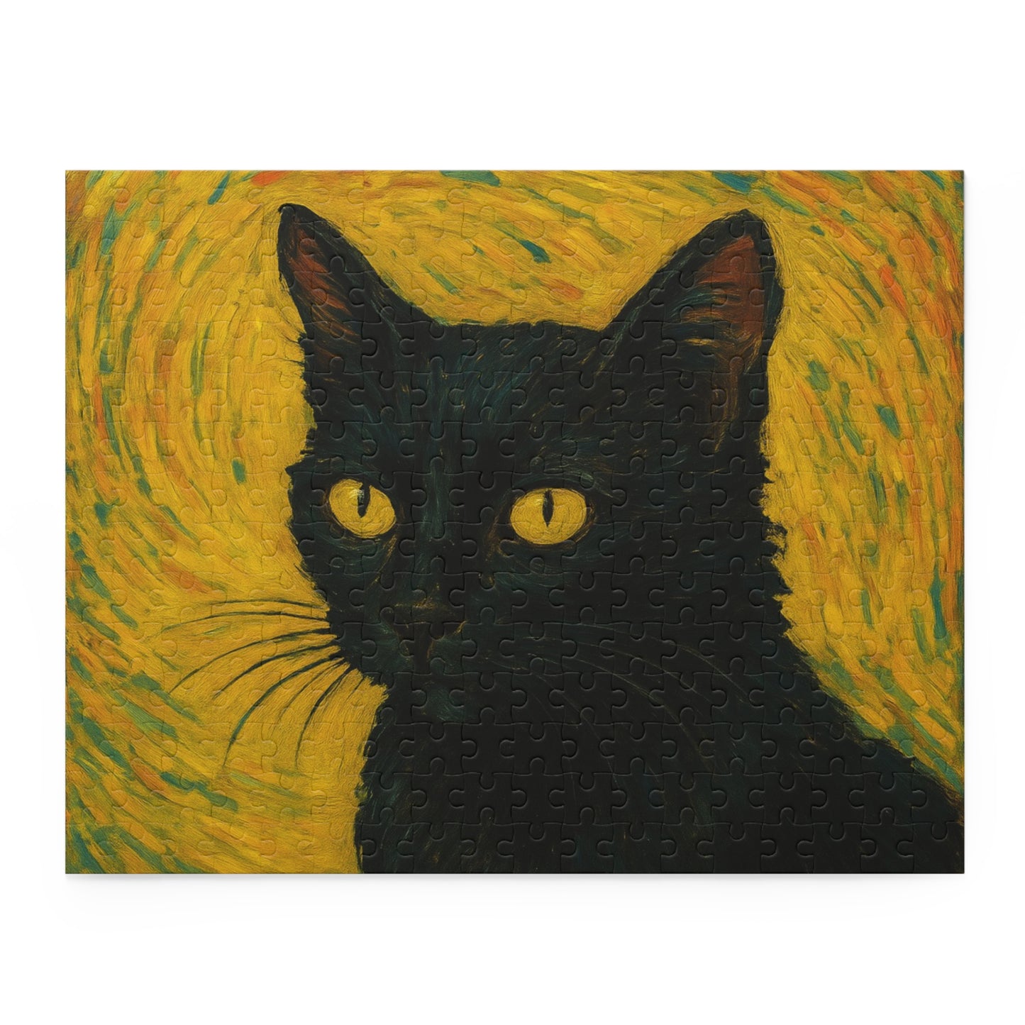 Black Cat Portrait Puzzle | Custom Photo Puzzle 120-500 Piece - TRV