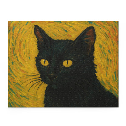 Black Cat Portrait Puzzle | Custom Photo Puzzle 120-500 Piece - TRV