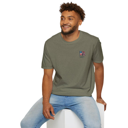 Patriotic Unisex Softstyle T-Shirt, American Flag Tee, USA Pride Shirt, Perfect for Independence Day, Casual Wear - TRV