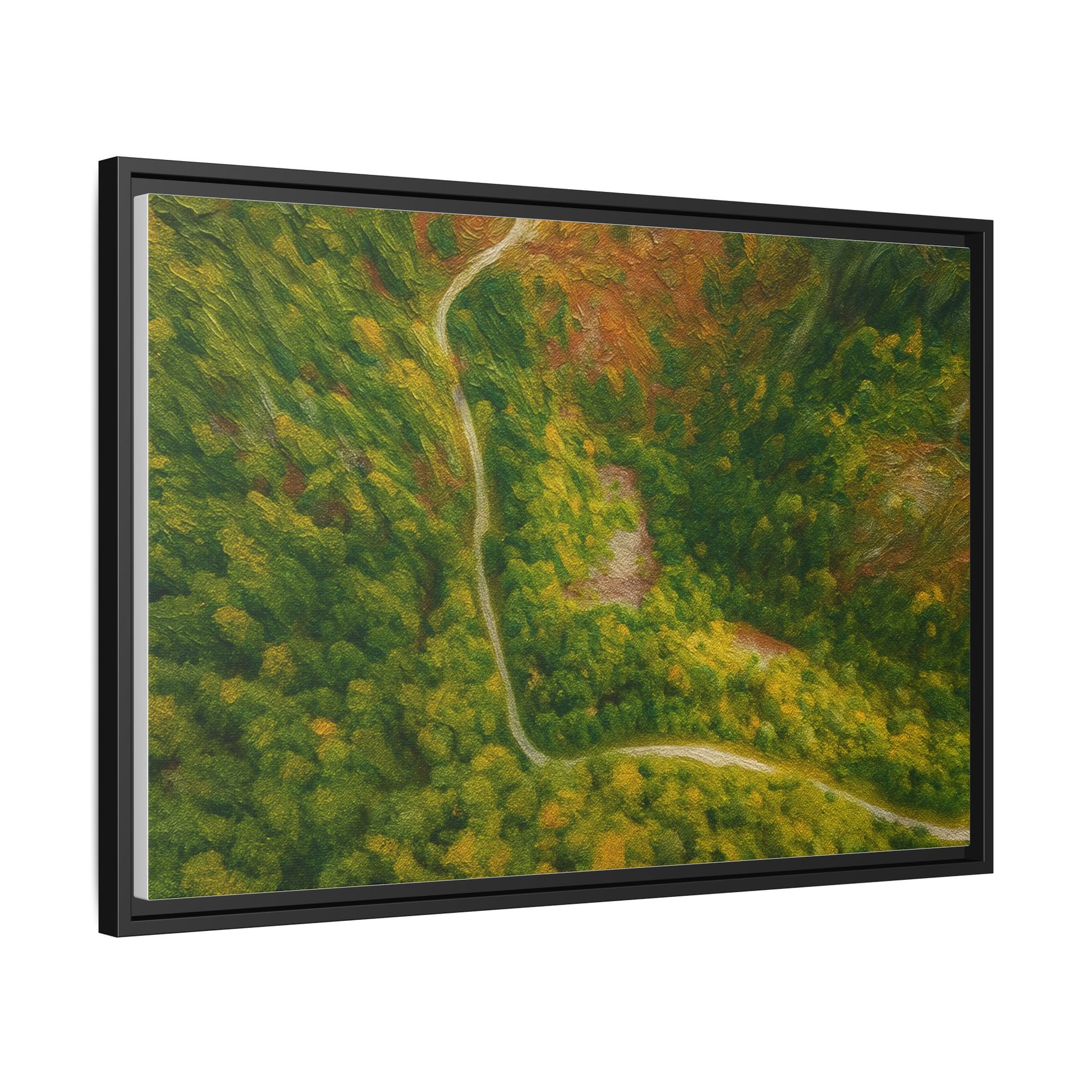 Framed Nature Canvas Art Print, Vibrant Forest Wall Decor, Abstract Landscape Artwork, Home Decoration, Gift for Nature Lovers - TRV