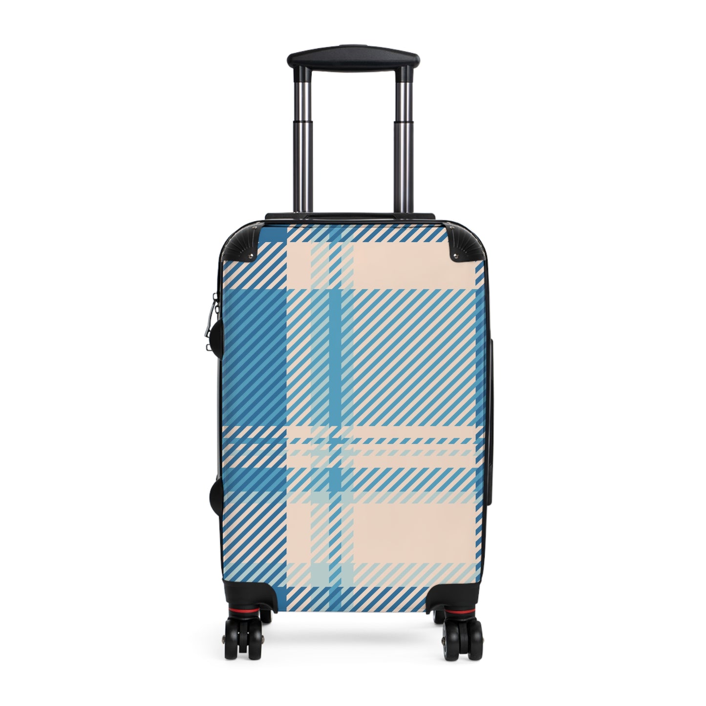 Blue Plaid Carry-On Suitcase – Lightweight Checked Luggage with Classic Tartan Design
