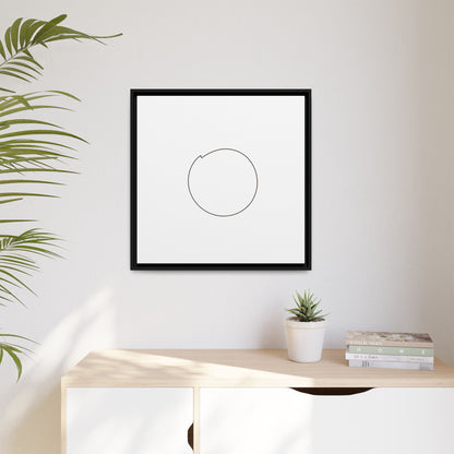 Minimal Circle Line Matte Canvas Framed | Modern Abstract Wall Art