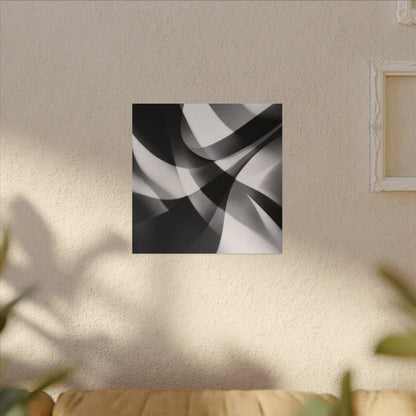 Abstract Black and White Swirl Matte Canvas