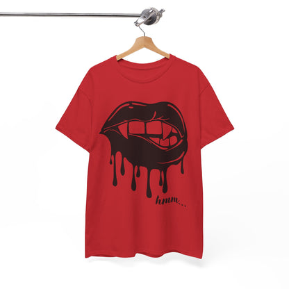 Edgy Graphic Tee - Dripping Lips Design - Unisex Heavy Cotton Tee