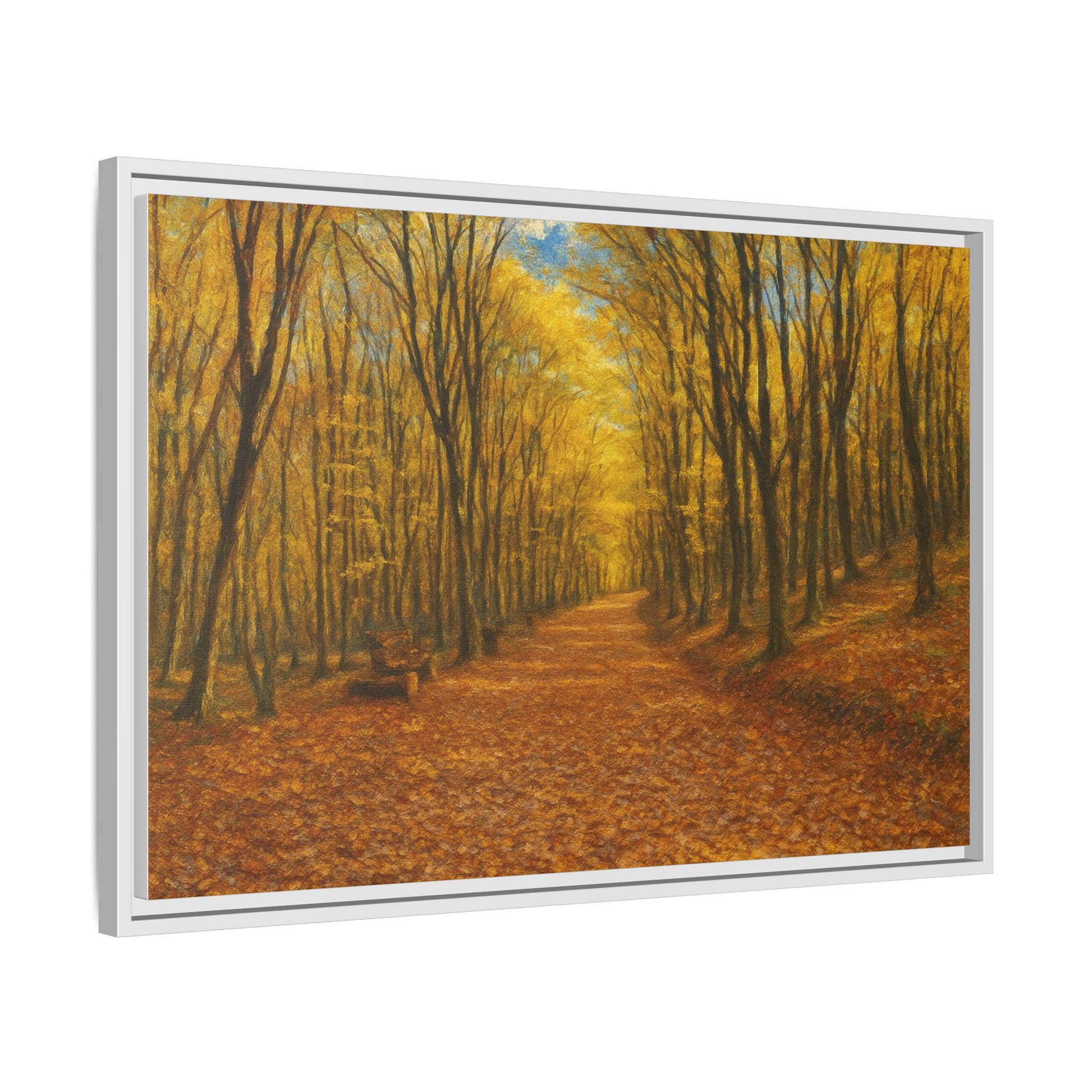 Autumn Forest Framed Canvas Art, Cozy Wall Decor, Nature Inspired Gift, Fall Home Accent, Perfect for Thanksgiving - TRV