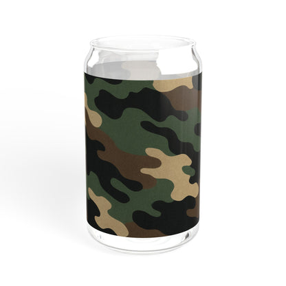 Camouflage Sipper Glass | 16oz Eco-Friendly Drinkware, Perfect for Outdoor Adventures, Camping, Parties, and Unique Gifts