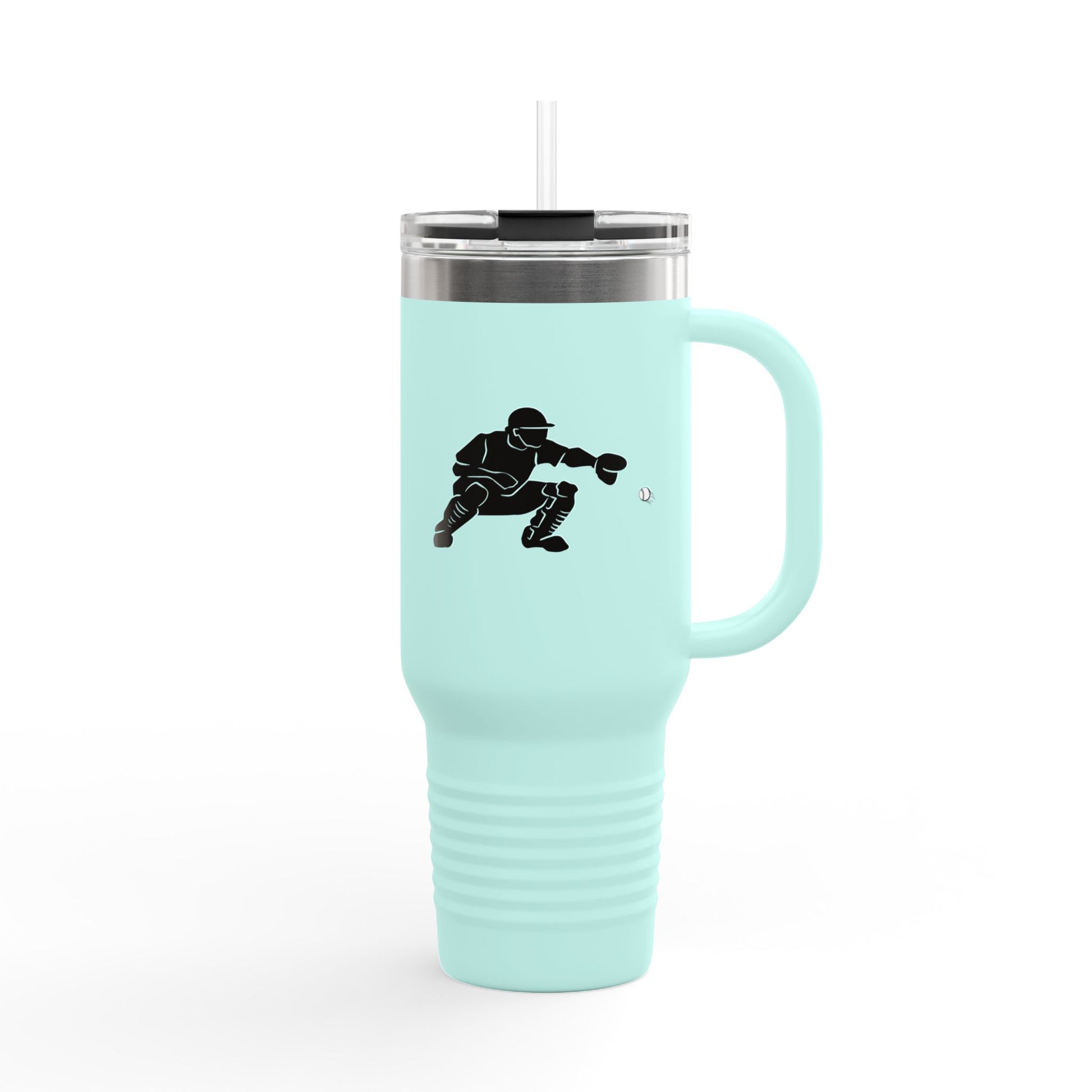 Insulated Travel Mug | Baseball Catcher Themed Travel Tumbler for Active Lifestyles, Coffee Mug, Road Trip Cup, Gym Hydration, Gift for Athletes - TRV