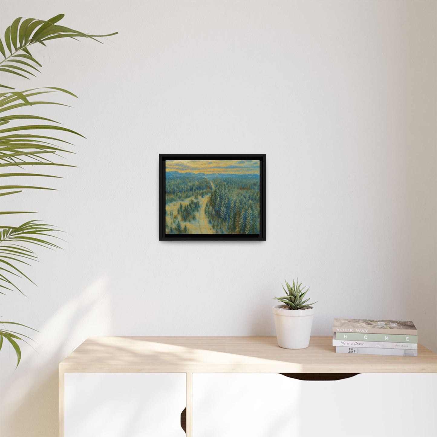 Framed Matte Canvas Art Print, Tranquil Forest Landscape, Home Decor for Nature Lovers, Wall Art for Living Room, Gift for Art Enthusiasts - TRV