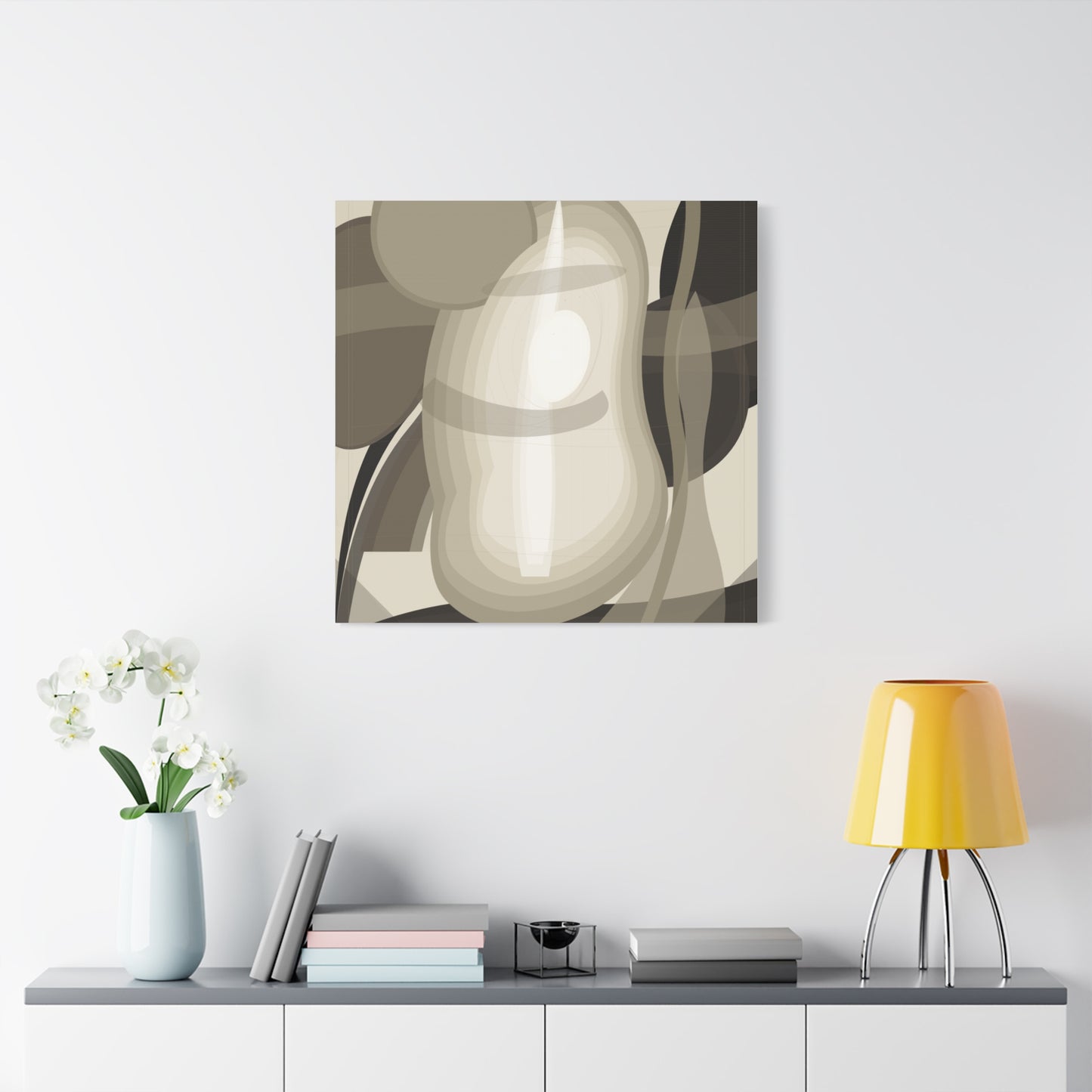 Abstract Neutral Pear Still Life Canvas