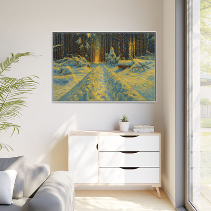 Canvas Art, Winter Landscape Wall Decor, Nature Lovers Gift, Seasonal Decor, Holiday Wall Art, Cozy Home Decoration, Framed Matte Canvas - TRV