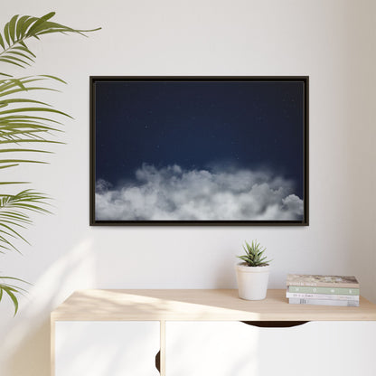 Night Sky Clouds Matte Canvas Framed | Starry Wall Art - TRV