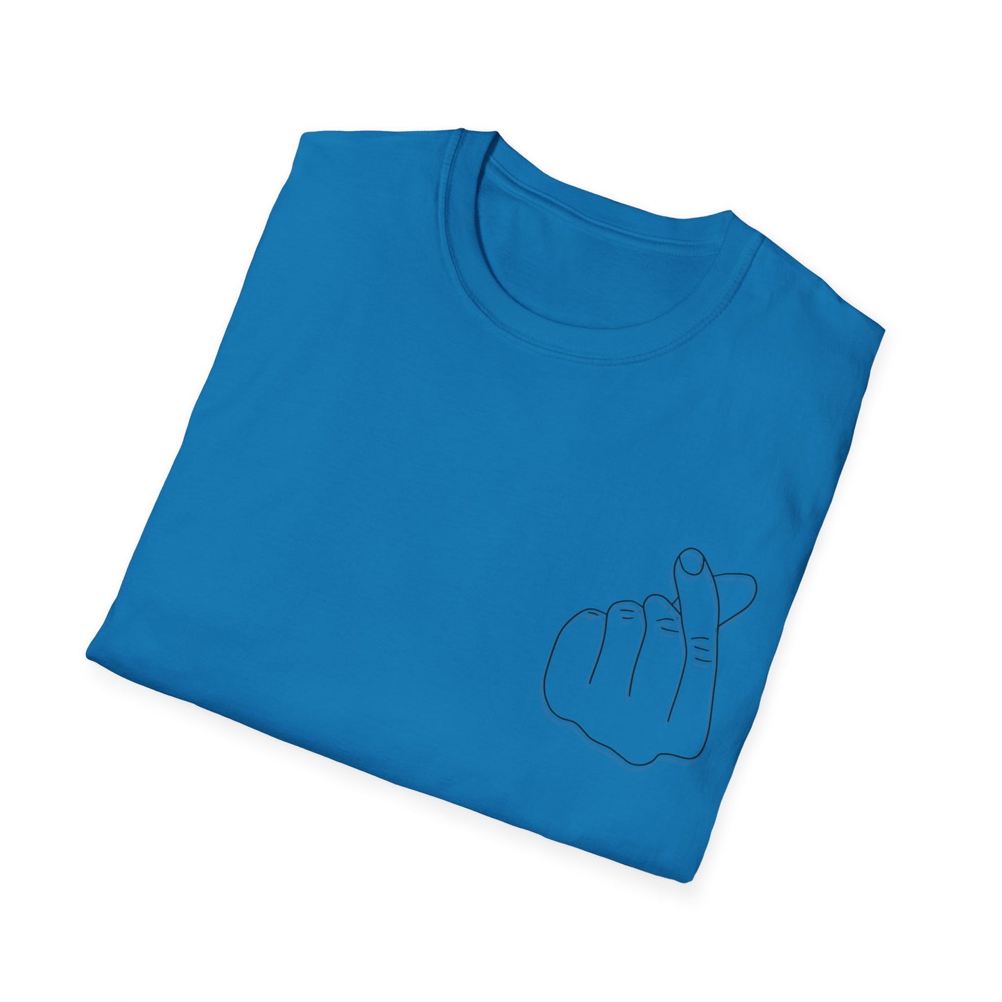 Trendy Unisex Softstyle T-Shirt with Love Hand Gesture Design