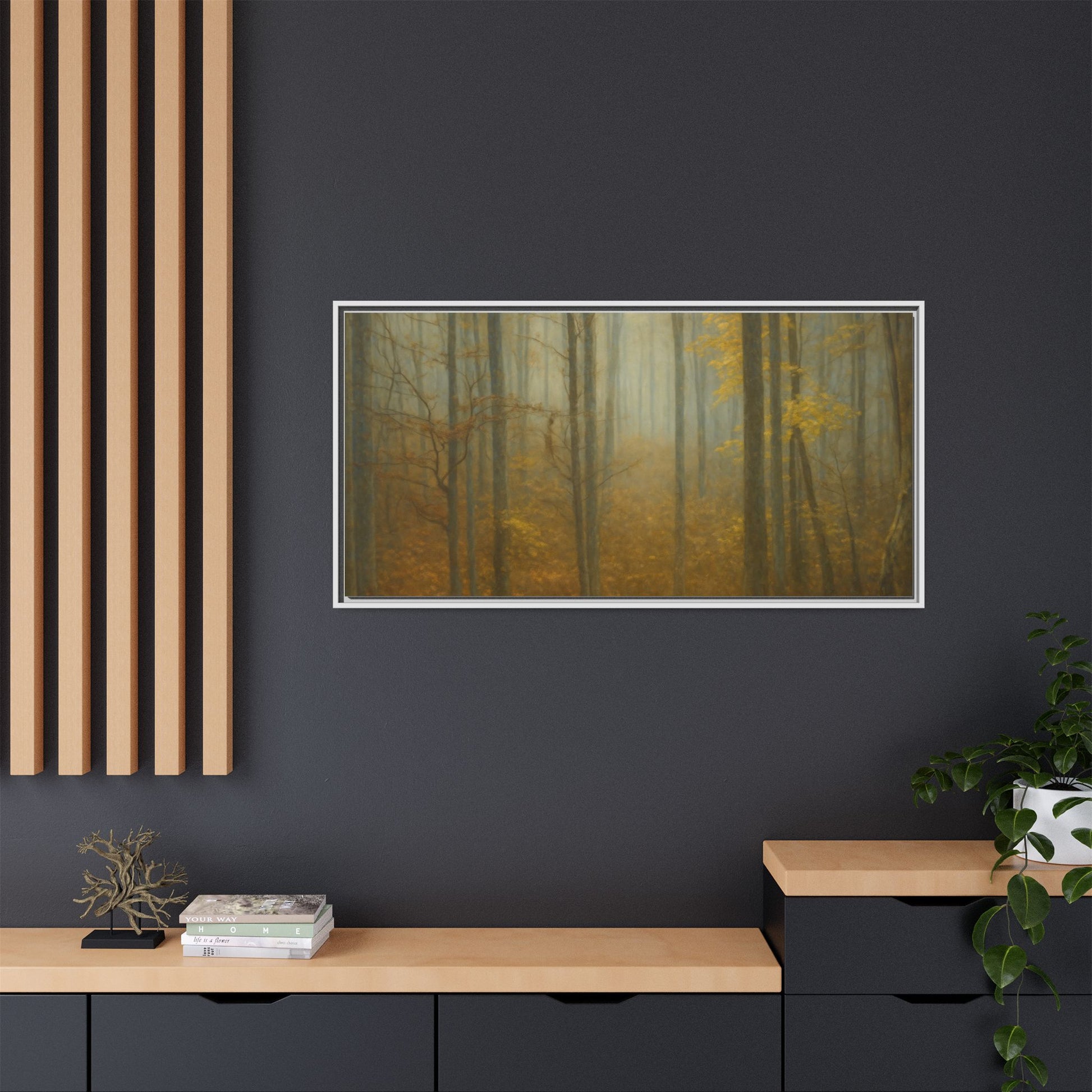 Framed Matte Canvas Art | Serenity in the Forest | Nature Wall Decor, Home Gallery, Cozy Living Room, Gift for Nature Lovers - TRV