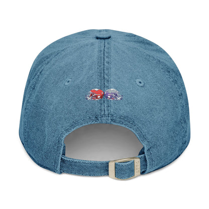 Football-Themed Denim Hat with Embroidery, Perfect Gift for Sports Lovers, Casual Wear, Game Day Accessories, Embroidered Cap
