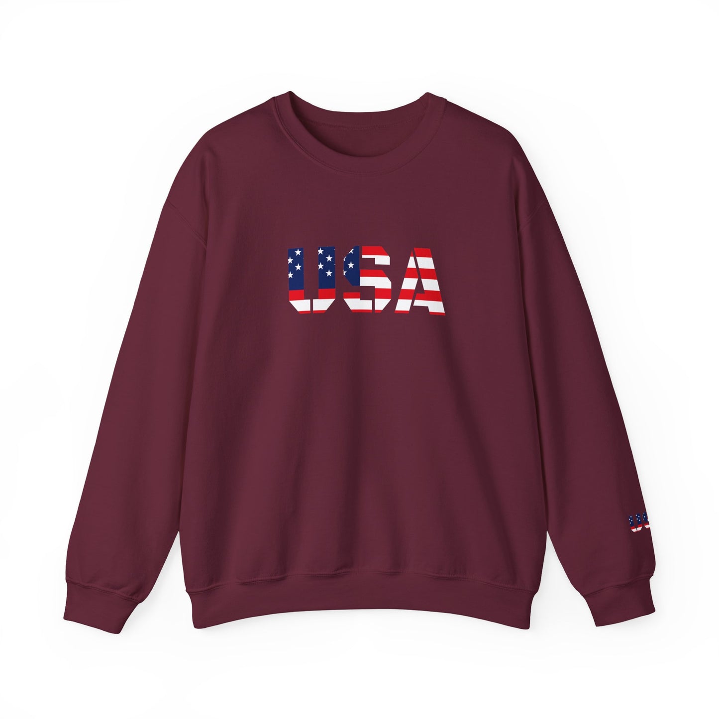 USA Flag Unisex Crewneck Sweatshirt, Cozy Apparel, Casual Wear, Independence Day Gift, Americana Style
