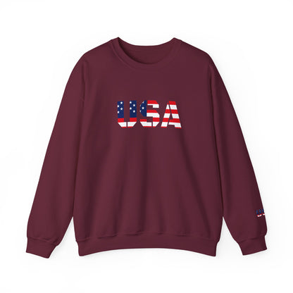 USA Flag Unisex Crewneck Sweatshirt, Cozy Apparel, Casual Wear, Independence Day Gift, Americana Style