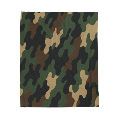 Cozy Camo Velveteen Plush Blanket for Comfort Lovers, Soft Throw Blanket, Perfect for Camping, Home Decor, Gift Ideas - TRV