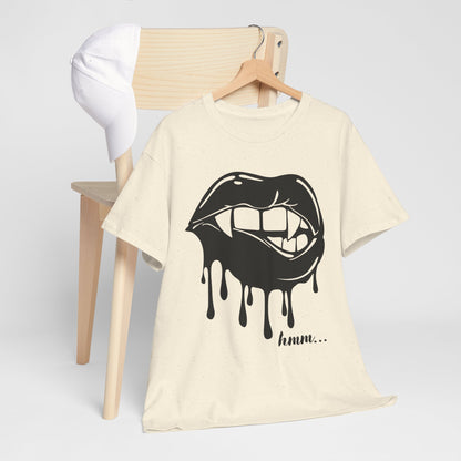 Edgy Graphic Tee - Dripping Lips Design - Unisex Heavy Cotton Tee