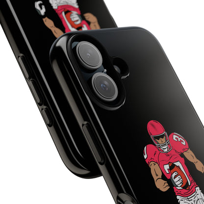 Football Player Tough Phone Case – Protective Black Sports iPhone Case