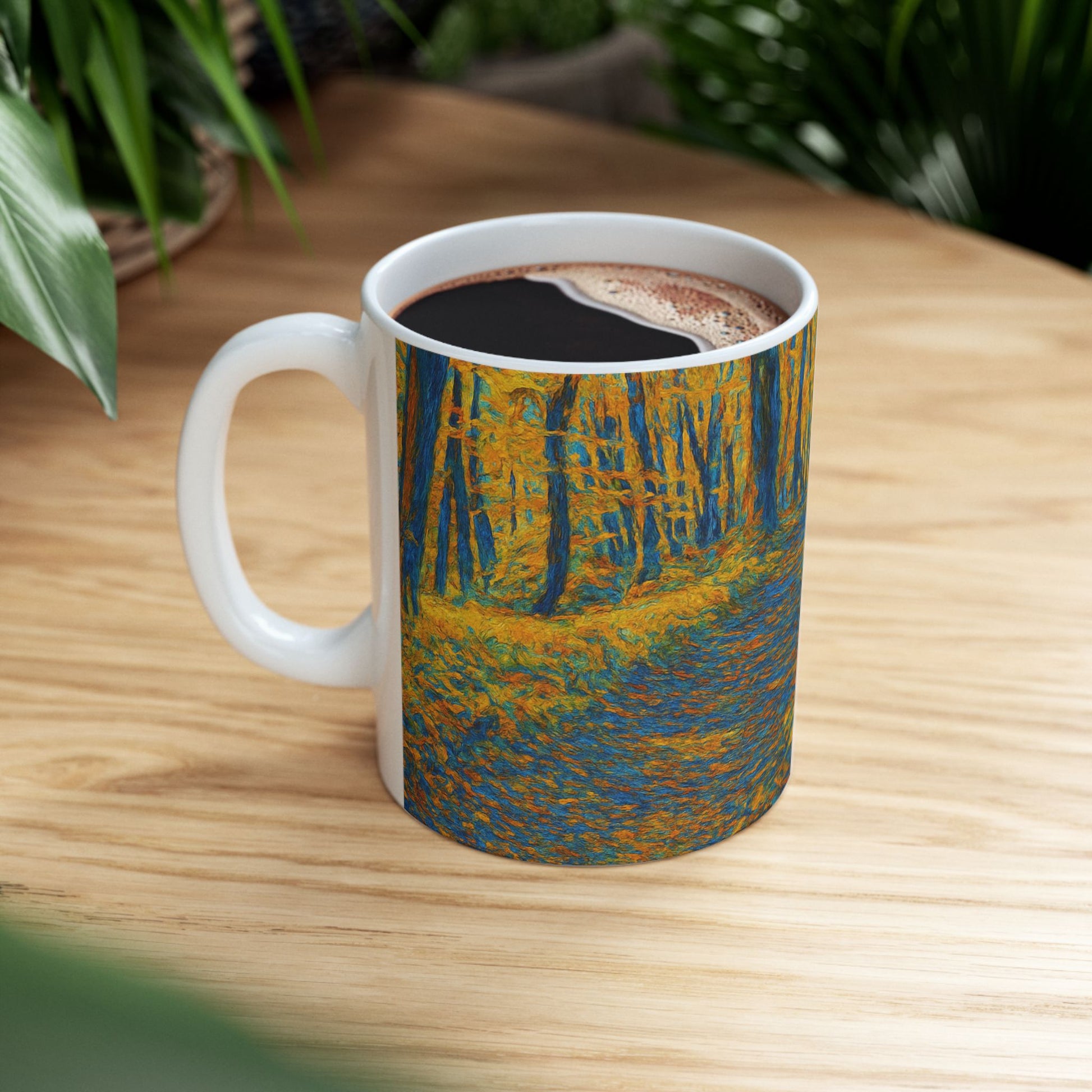 Ceramic Mug - Autumn Forest, Cozy Drinks, Hot Beverages, Nature Lovers Gift, Fall Decor - TRV