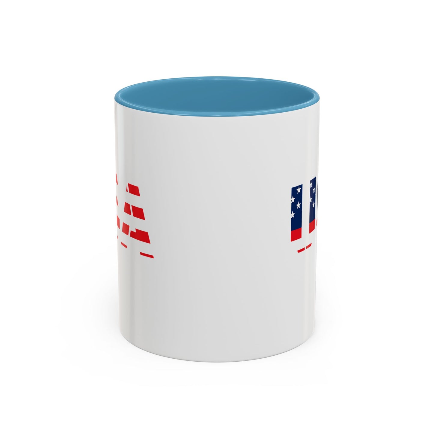 USA Flag Accent Coffee Mug — Patriotic 11/15oz Ceramic Coffee Cup