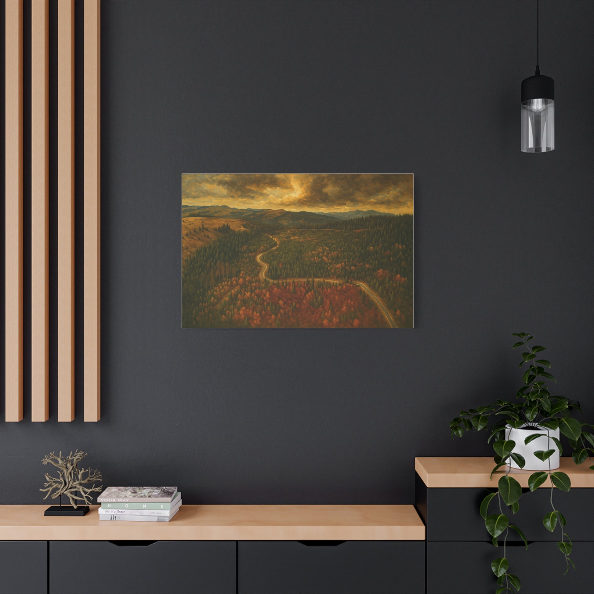 Stretched Canvas Art, Scenic Landscape Wall Decor, Nature Painting for Home, Rustic Room Accent, Gift for Nature Lovers - TRV