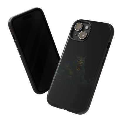 Werewolf Phone Case, Tough Cases, Black Panther Design, Gift for Animal Lovers, Phone Accessories, Fierce Phone Protection - TRV