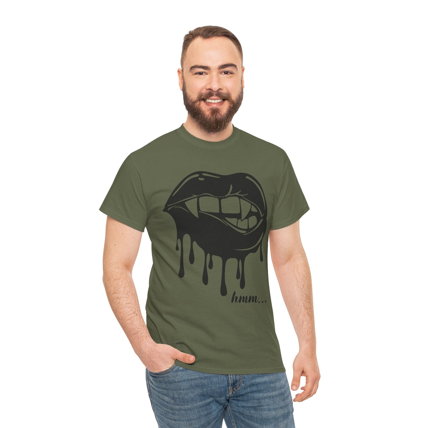 Edgy Graphic Tee - Dripping Lips Design - Unisex Heavy Cotton Tee