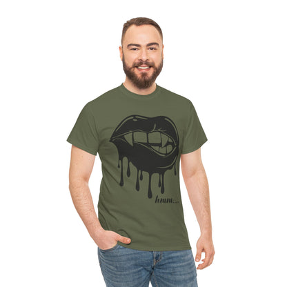 Edgy Graphic Tee - Dripping Lips Design - Unisex Heavy Cotton Tee