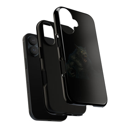 Werewolf Phone Case, Tough Cases, Black Panther Design, Gift for Animal Lovers, Phone Accessories, Fierce Phone Protection - TRV