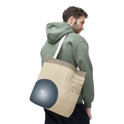 Abstract Neutral Waves Tote Bag | Geometric Circle Pattern