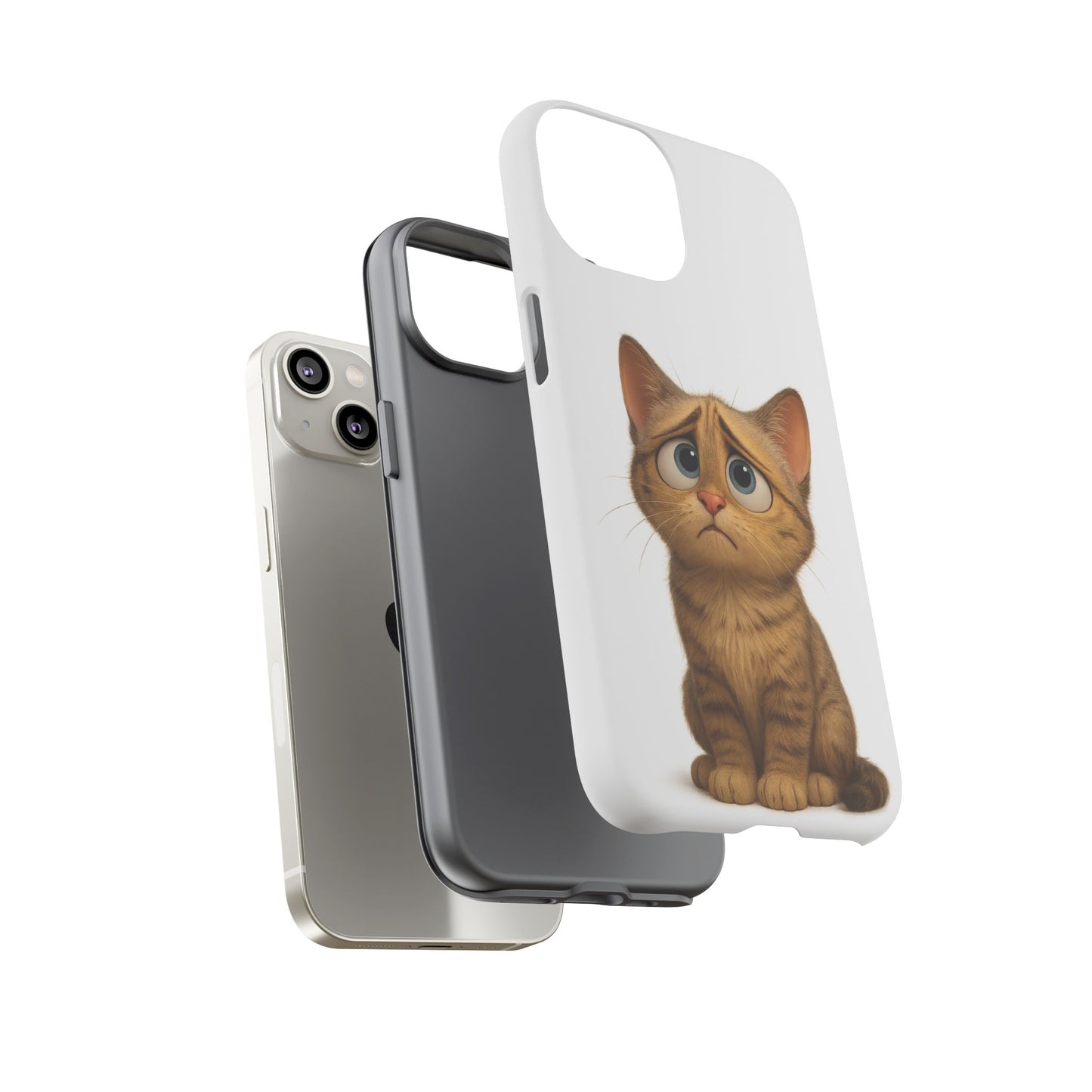 Cute Cat Phone Case, Funny Kitty Case, Animal Lover Gift, Cat Lover Accessory, Unique Cat Design Case, Pet Mom Gift - TRV