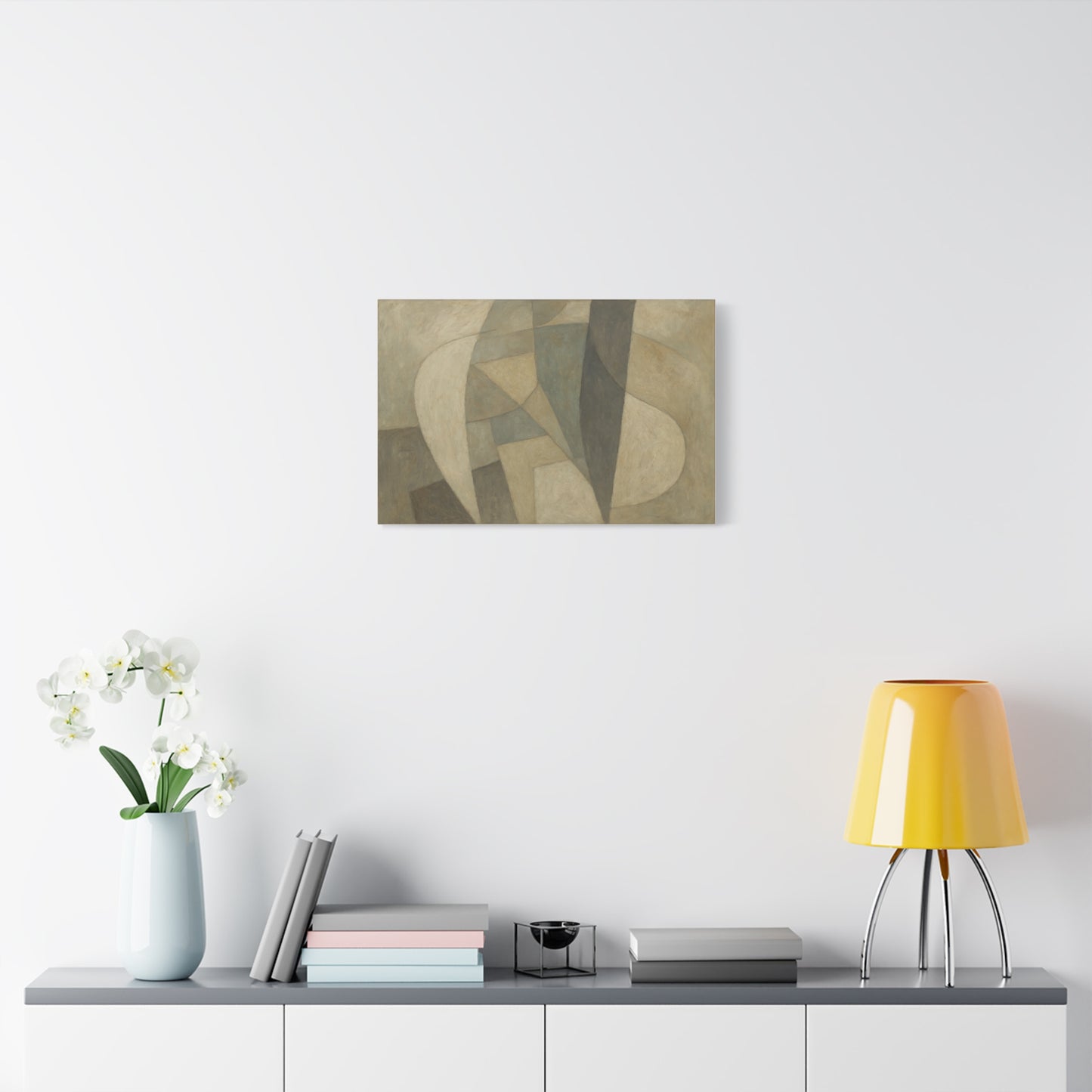 Abstract Neutral Geometric Shapes Matte Canvas - TRV